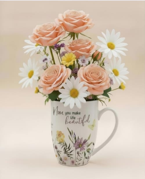 Designers Choice Mothers Day Mug Arrangement Flower Bouquet