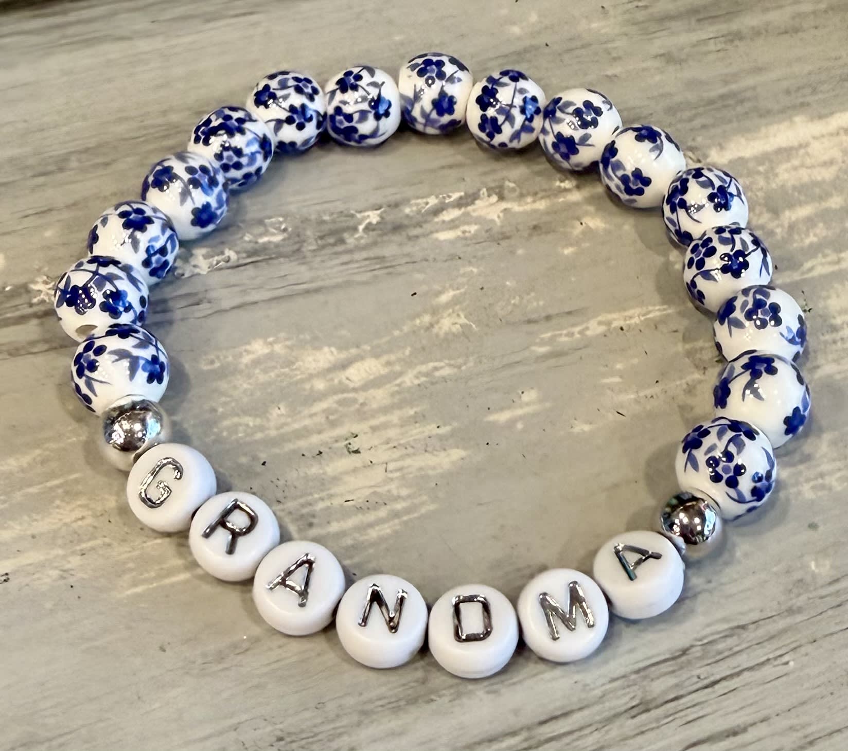 Grandma Blue Delft Beaded Bracelet
