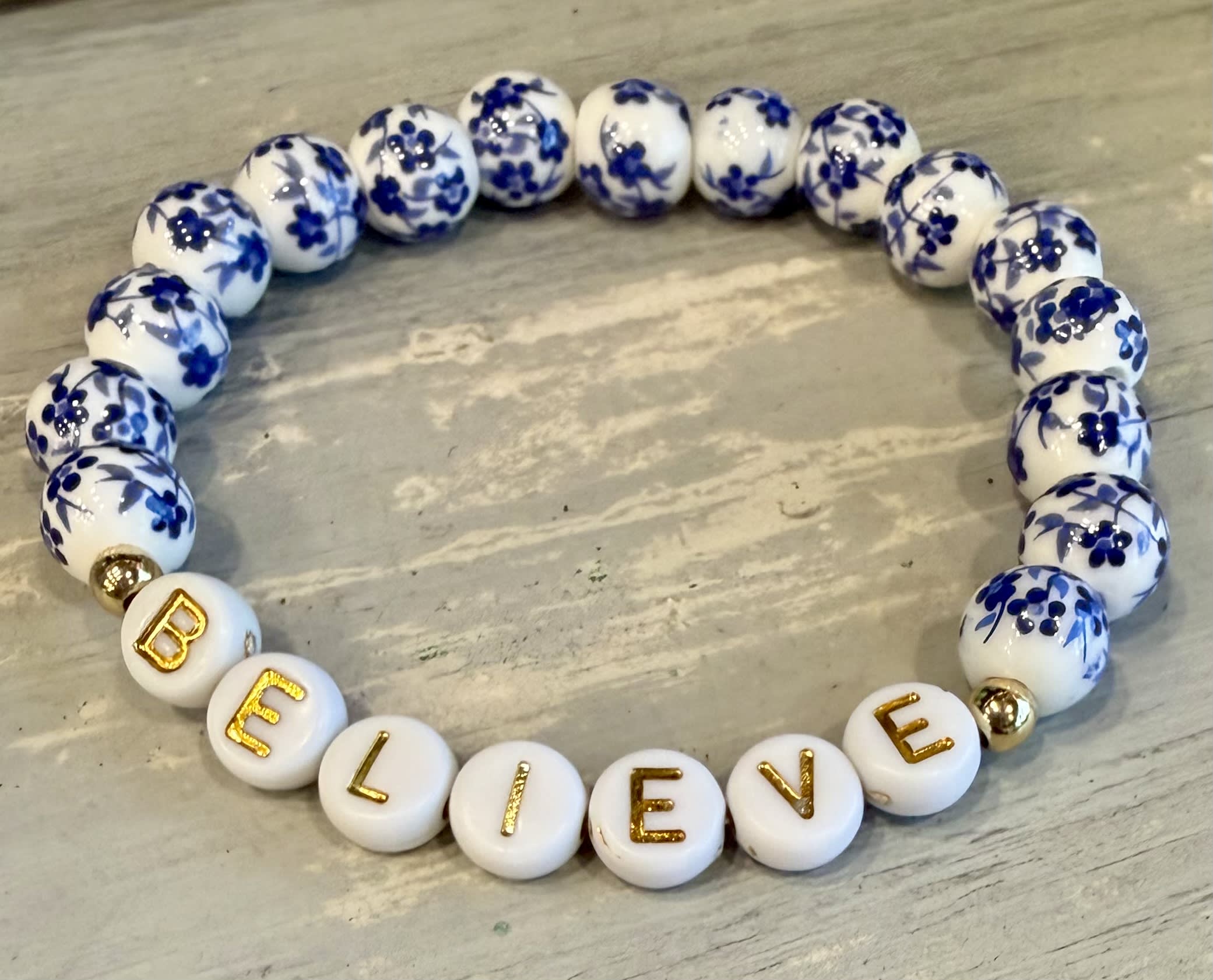 Believe Blue Delft Bracelet