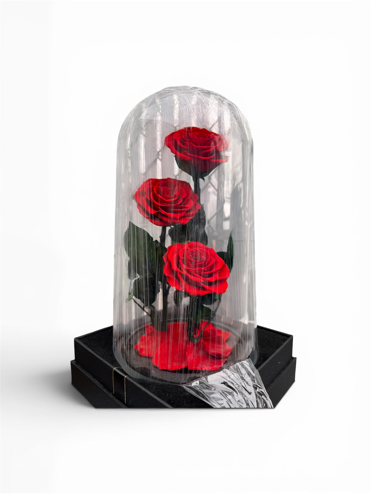 Triple Red Rose Dome Flower Bouquet