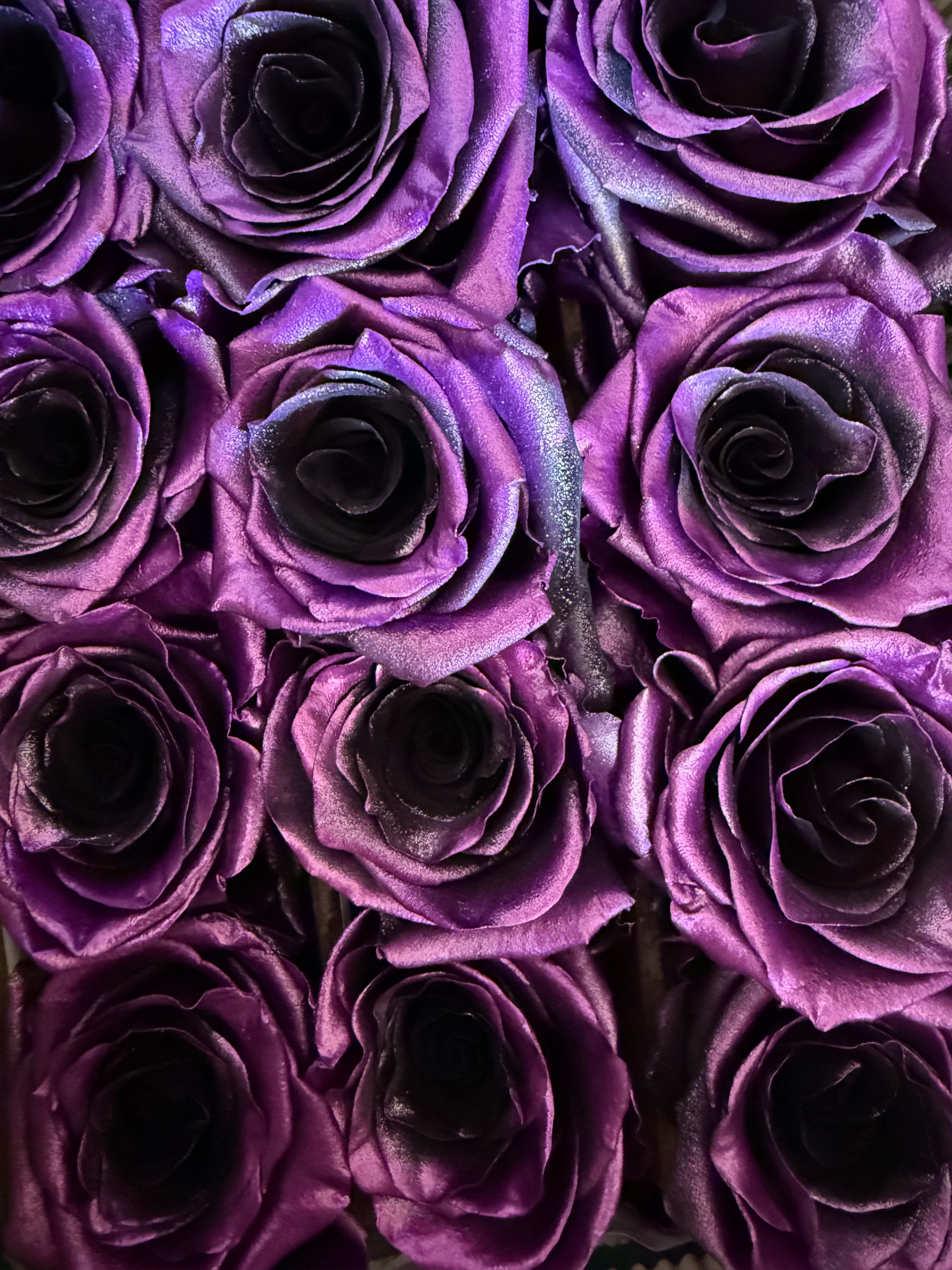 Purple Glass Roses Flower Bouquet