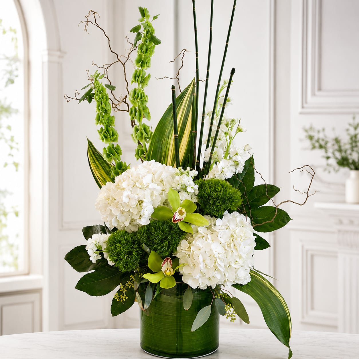 Ikebana-inspired Spring Greens Vase
