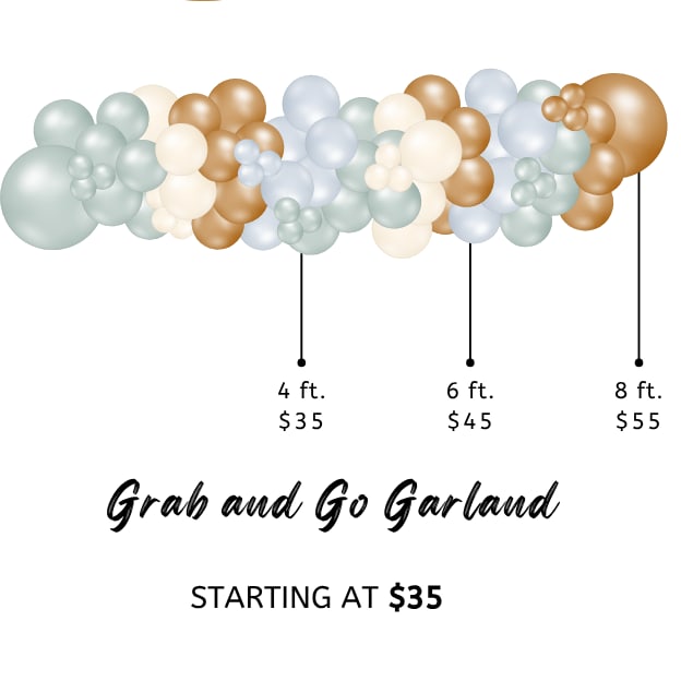 Grab-N-Go Balloon Organic Garland Flower Bouquet