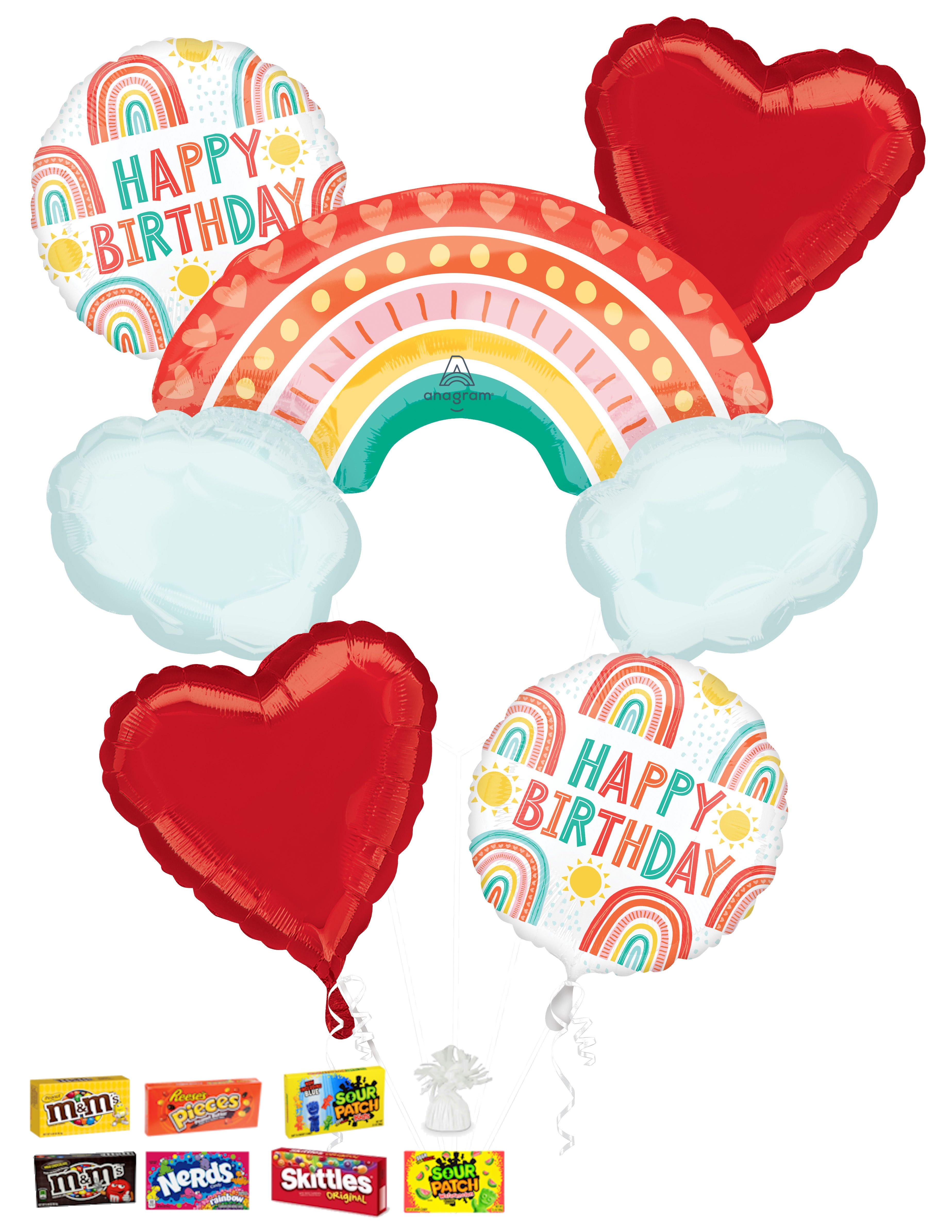 Retro Rainbow Birthday Balloon Bouquet Flower Bouquet