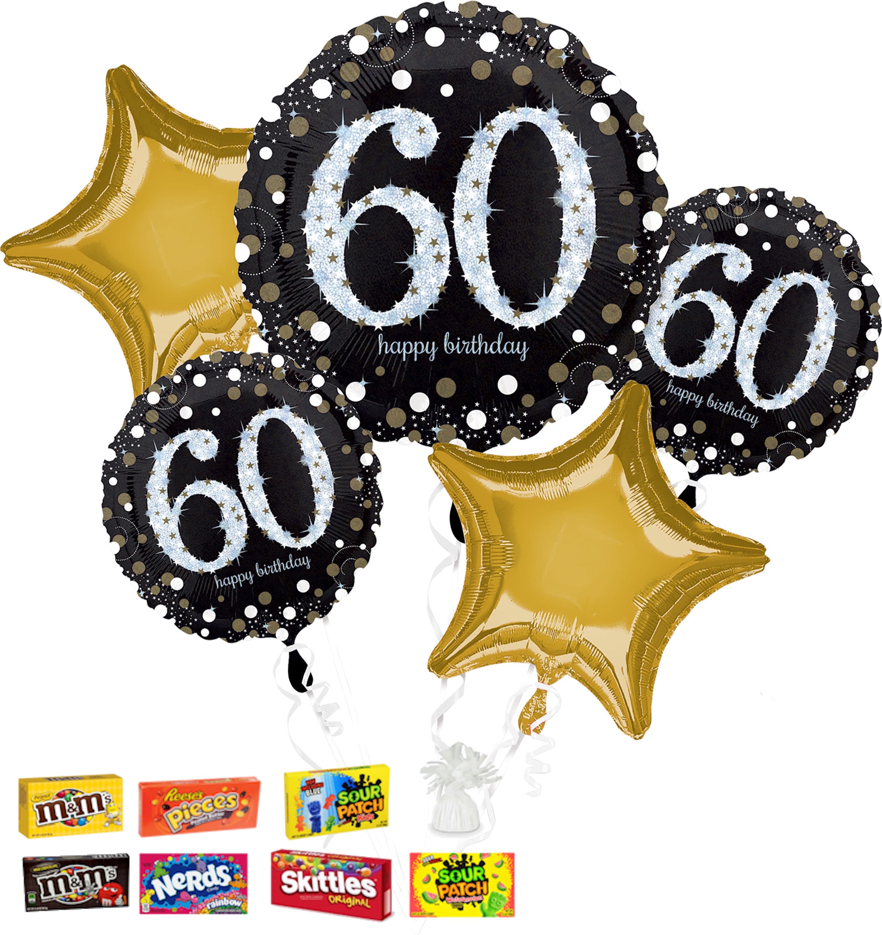 Sparkling 60th Birthday Balloon Bouquet