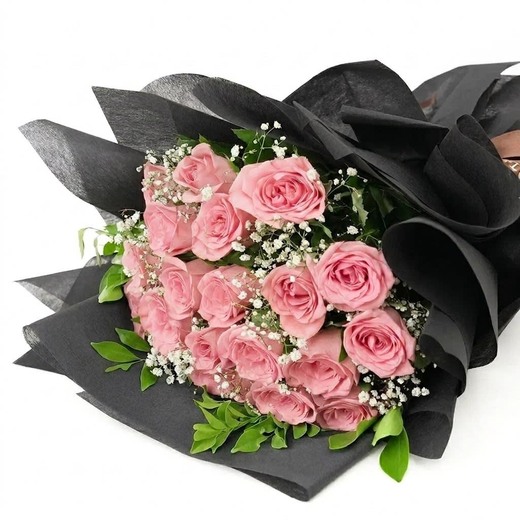Wrapped Single Color Rose Bouquet