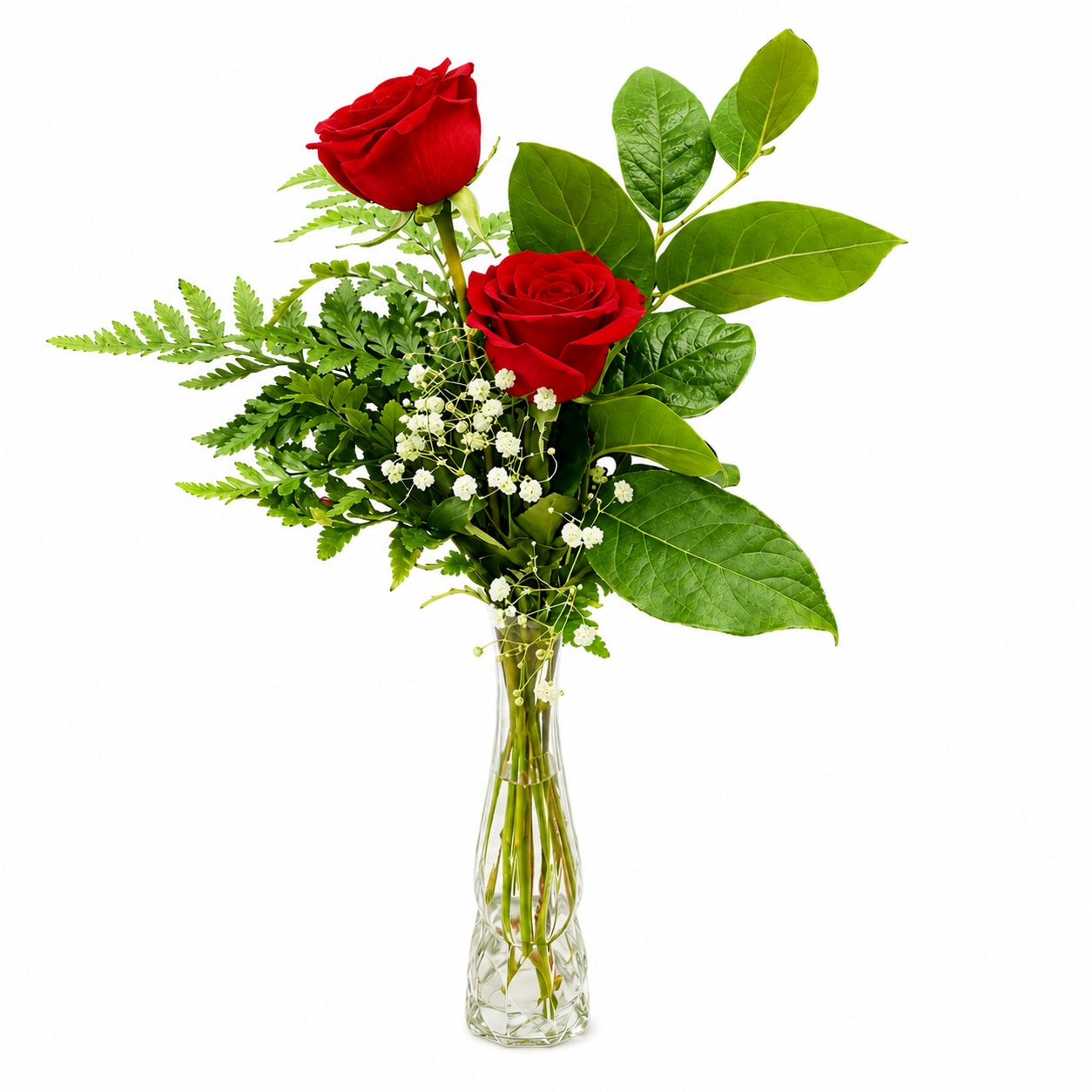 Duo Rose Vase Flower Bouquet