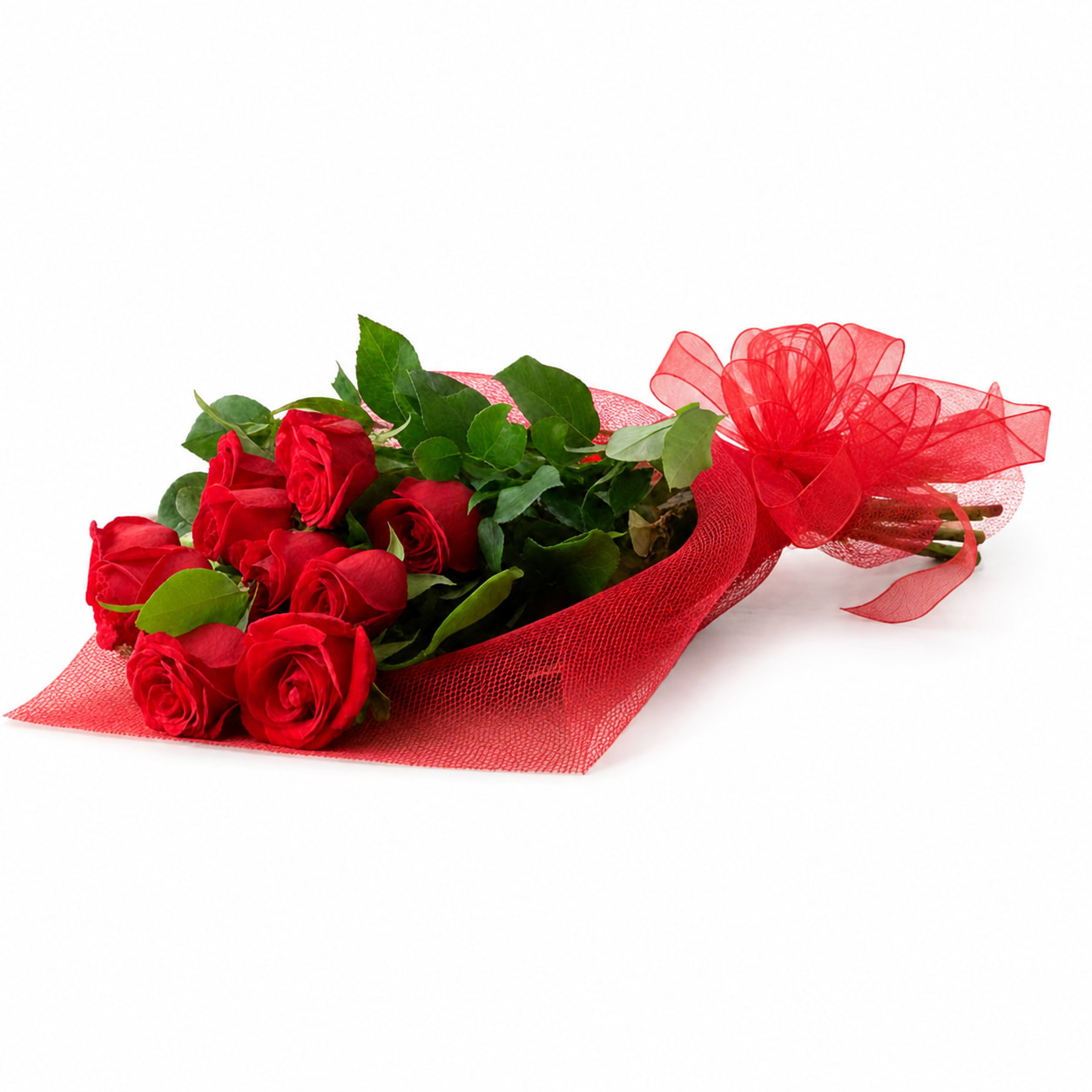Long Stem Red Roses Wrapped
