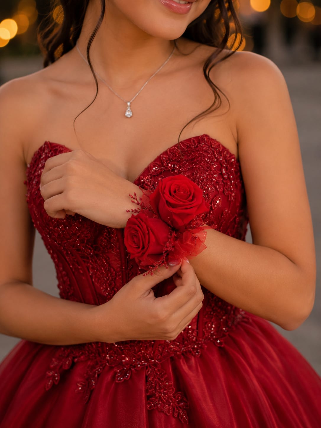 CPR-6 Corsage de rosas y baby breath preservado Flower Bouquet