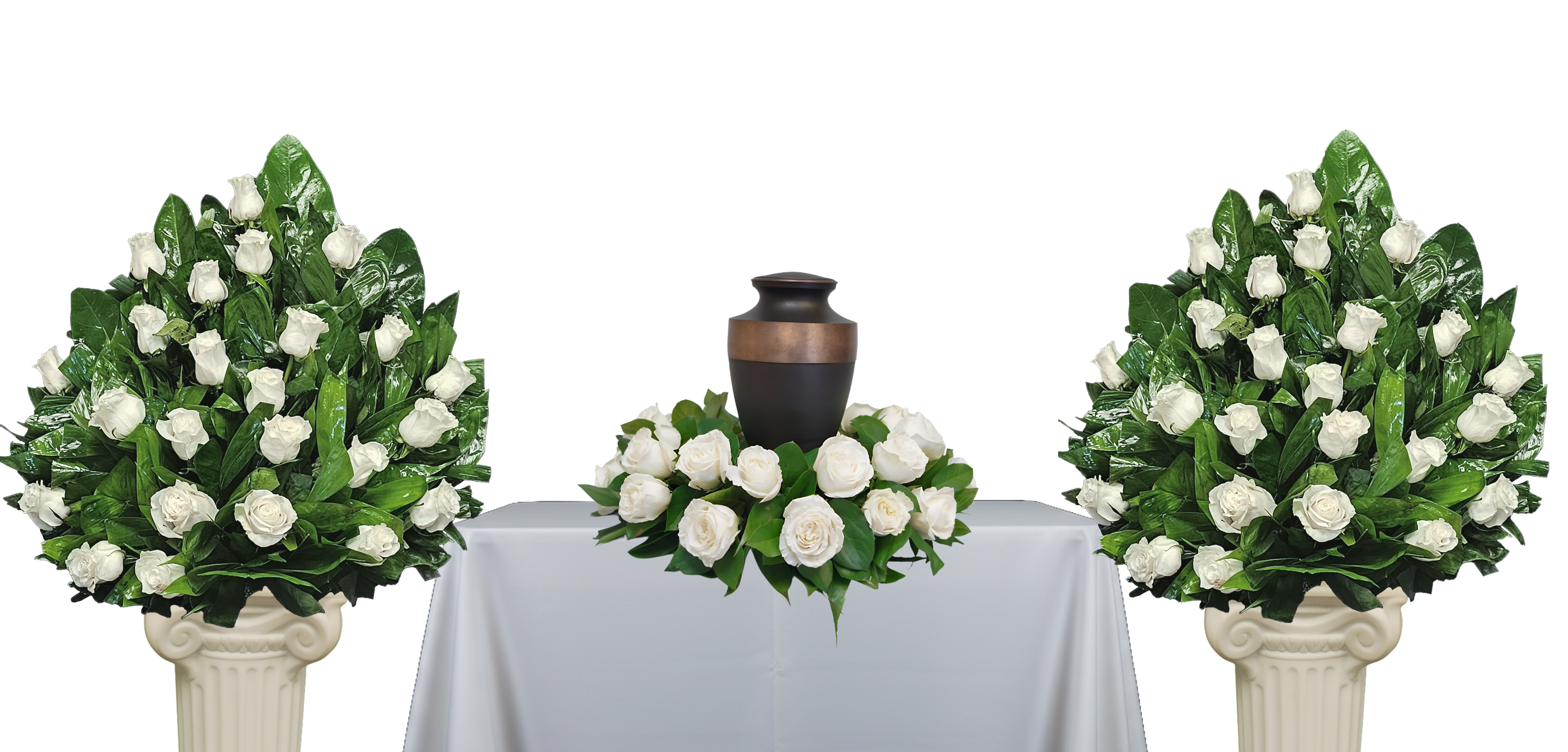 SAU-8 Set de urna en rosas con arreglos Flower Bouquet