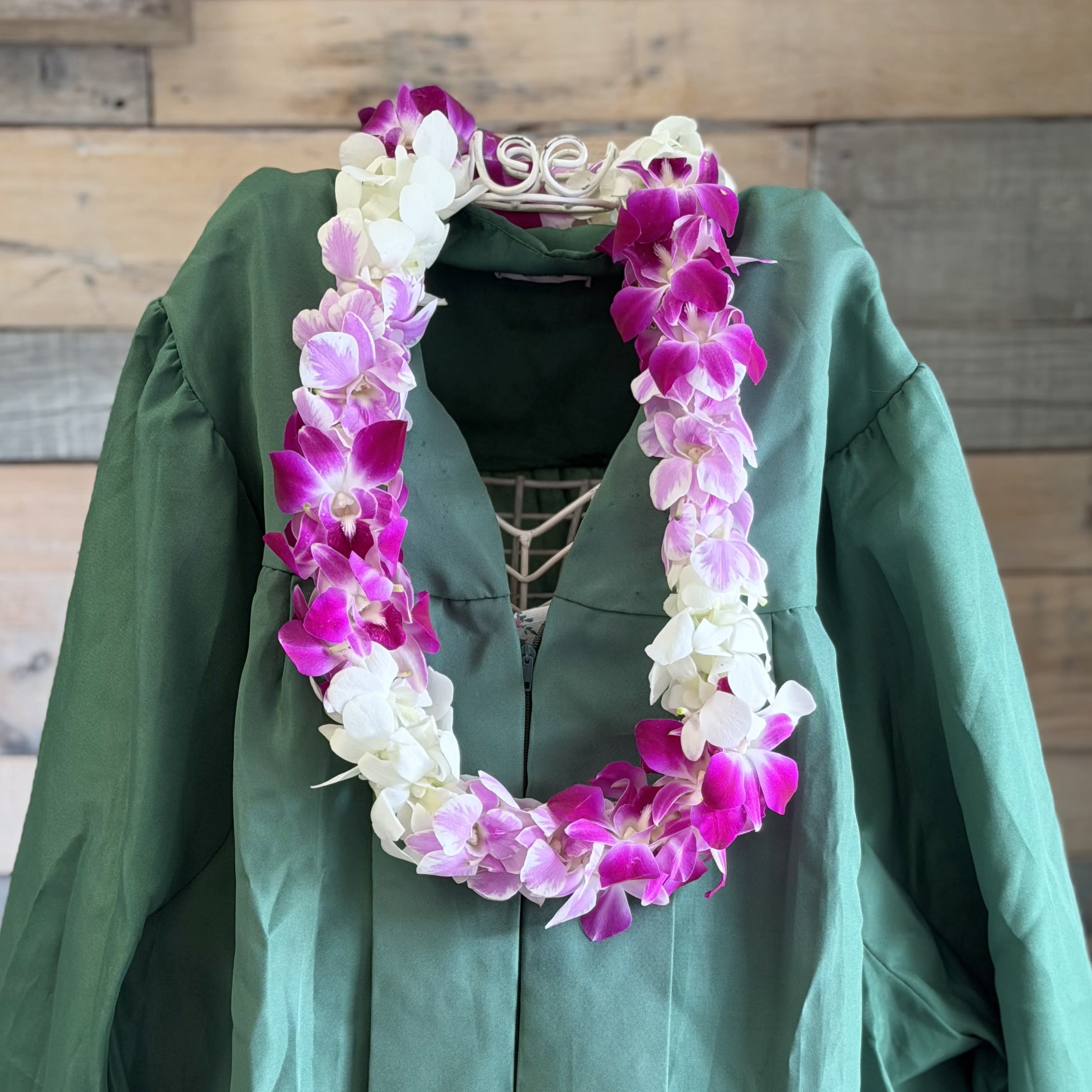 Purple, Lavender, and White Orchid Lei