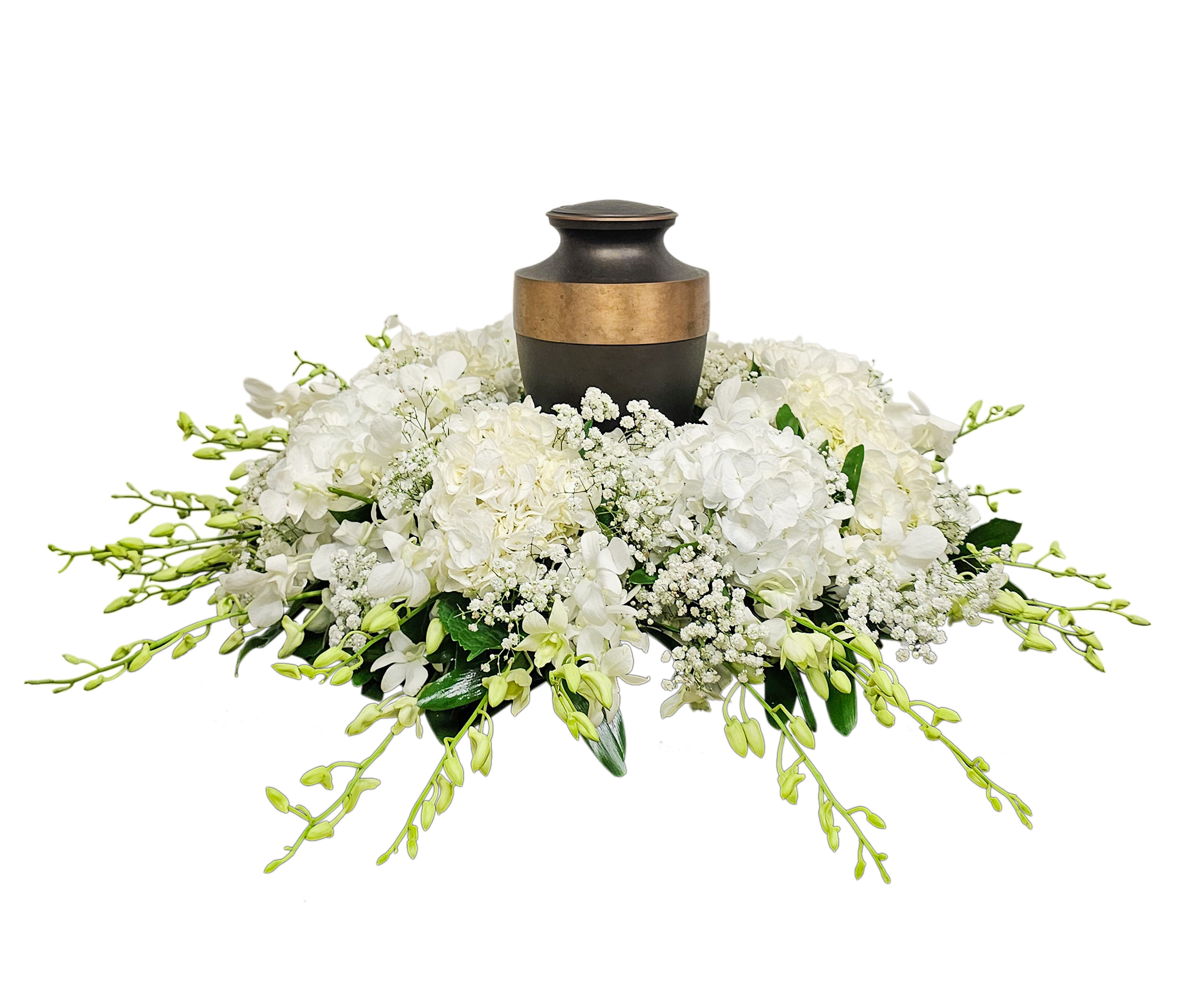 AU-6 Arreglo para urna de hortensias y orquídeas Flower Bouquet