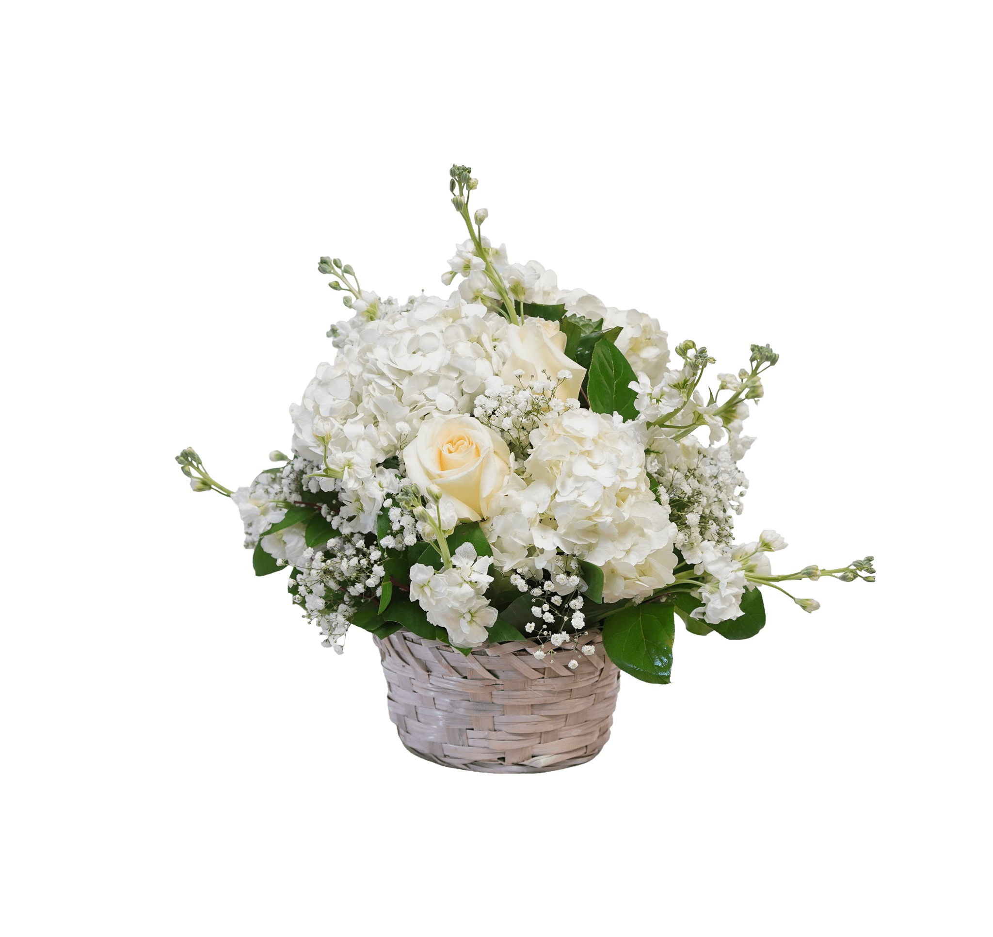 AF-6 Arreglo de rosas, hortensias, stocks y montecasino