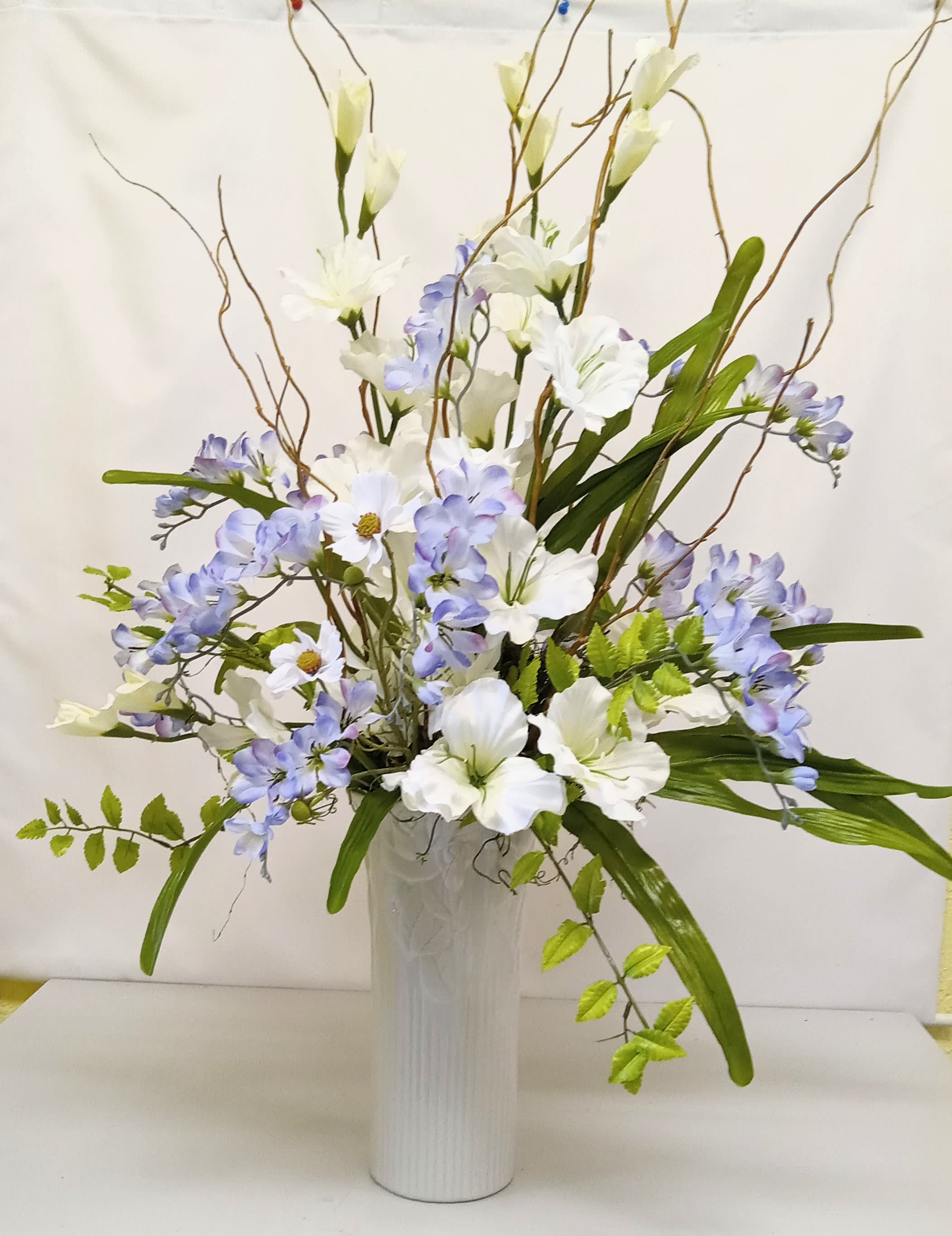 Light Blue Soft Silk Flower Bouquet