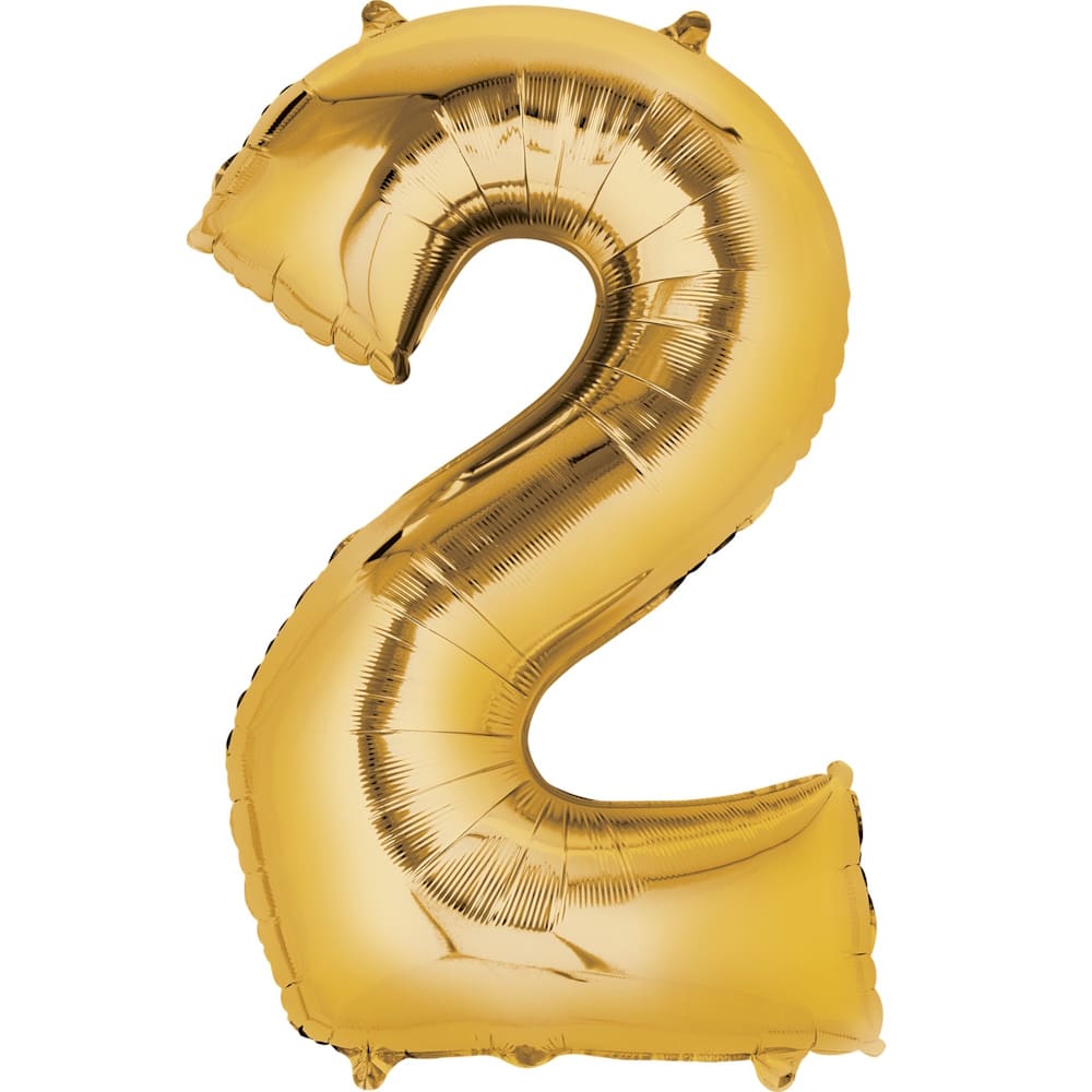 34" Gold Number 2 Balloon