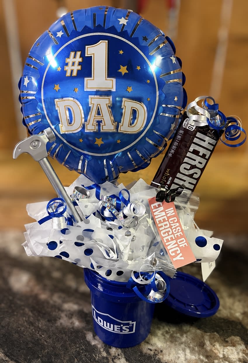 Fathers Day Bucket Flower Bouquet