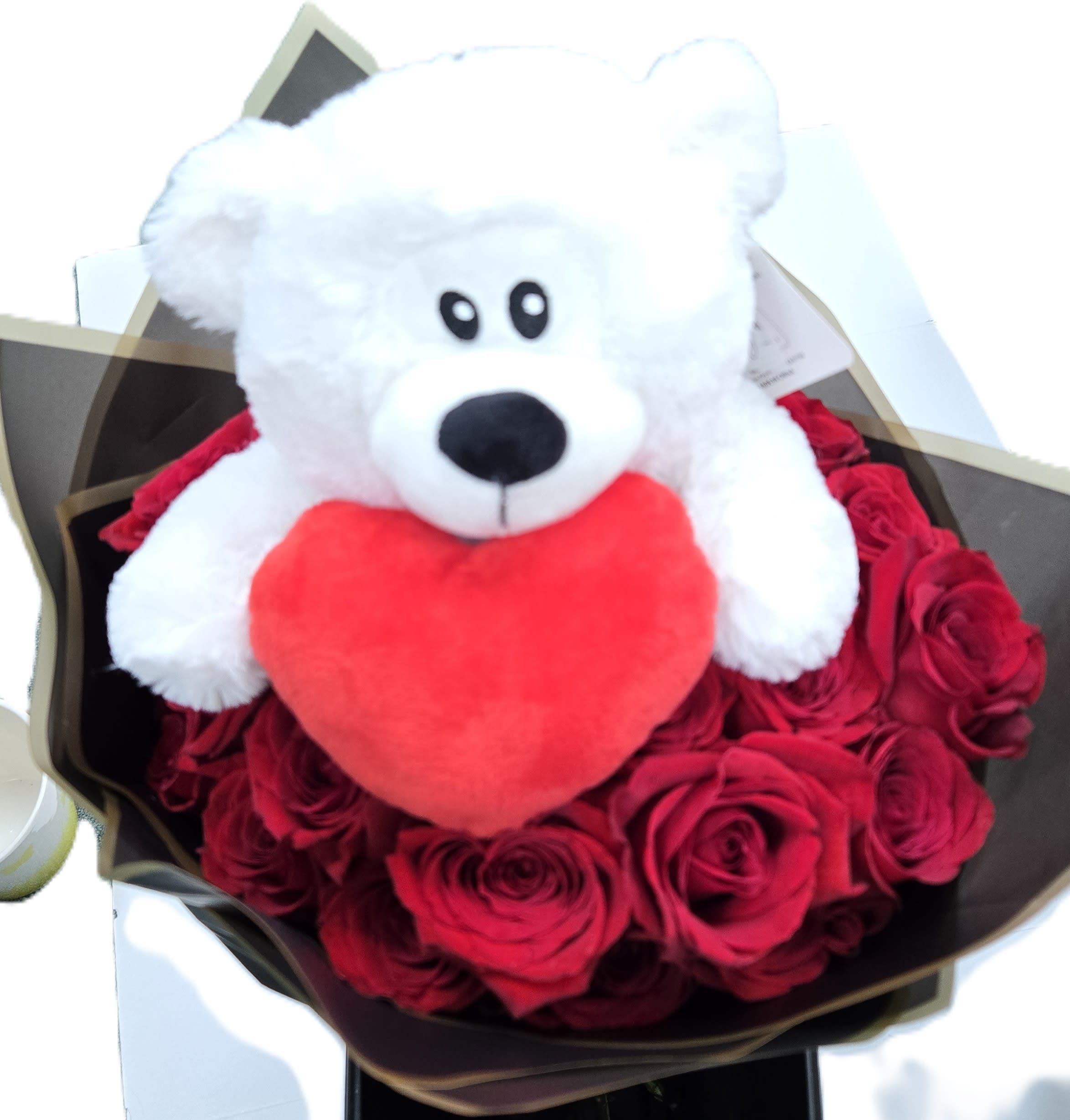 24 Rose Bouquet with a Bear