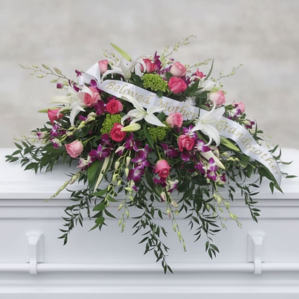 Beautiful Memories Casket Spray Flower Bouquet