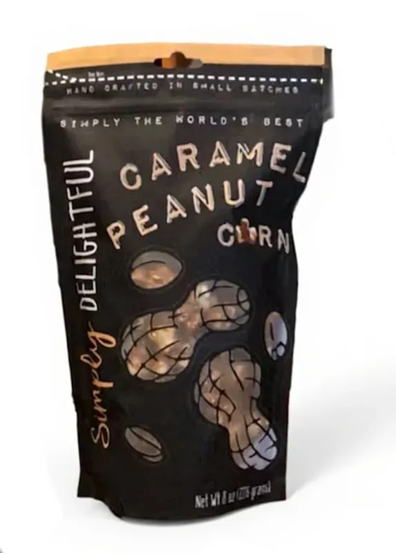 Caramel Peanut Popcorn 8oz Flower Bouquet