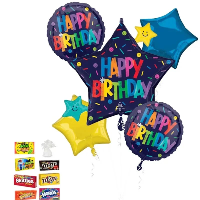 Happy Birthday Star Balloon & Candy Bundle – Colorado Springs Delivery Flower Bouquet