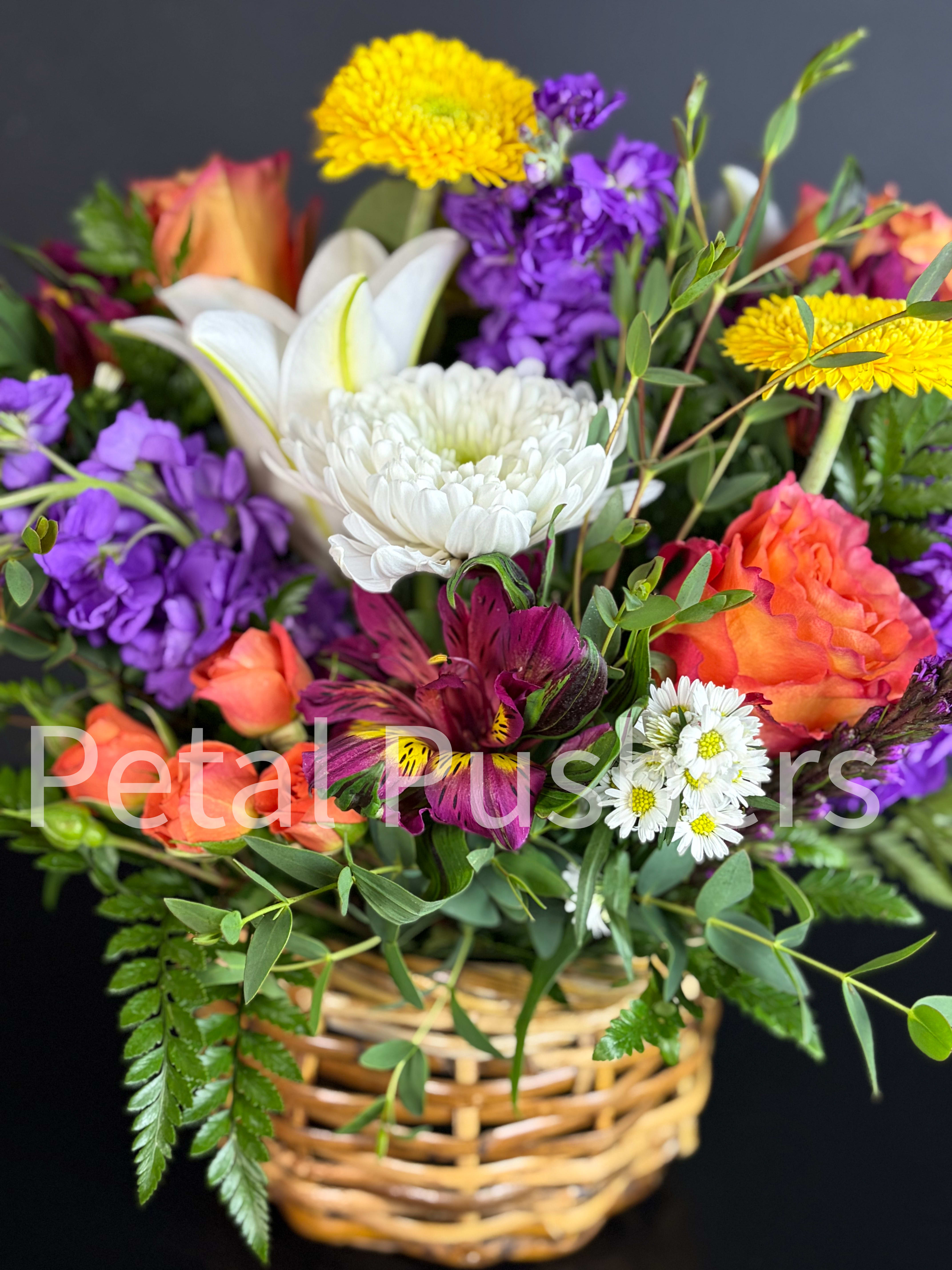 Mixed Melody Basket Flower Bouquet