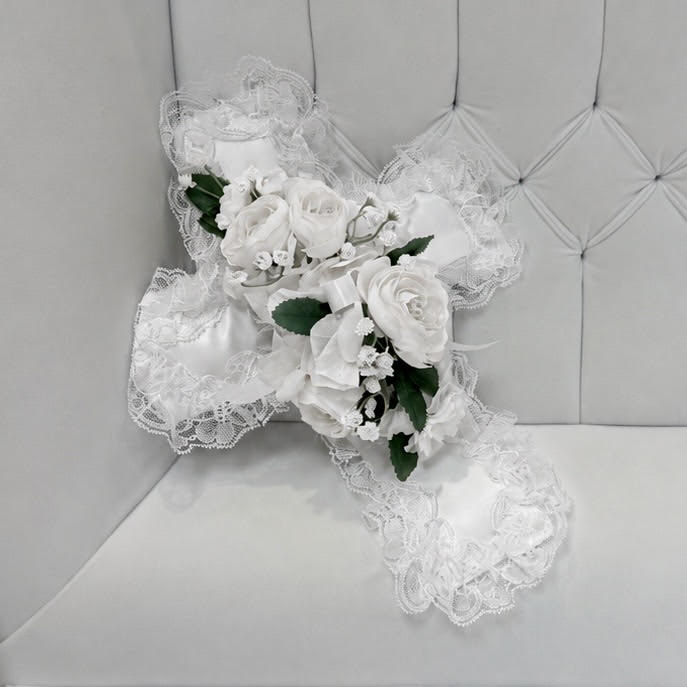 Silk Floral Cross Pillow Insert