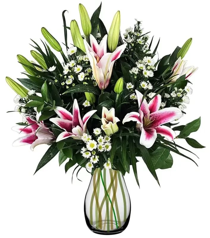 Fragrant Pink Oriental Lilies Flower Bouquet