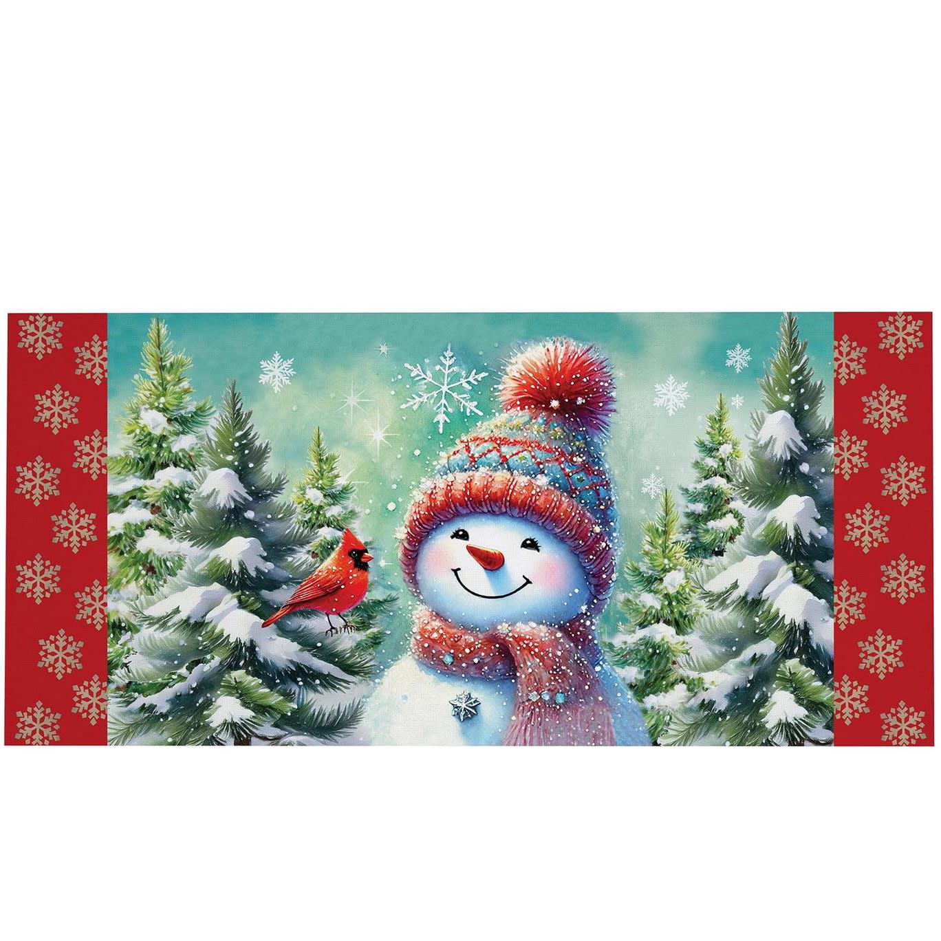 Snowman with Cardinal Friends Switch Mat