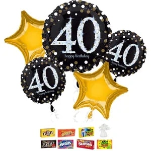 Happy 40th Birthday Balloon & Candy Bundle – Colorado Springs Delivery Flower Bouquet