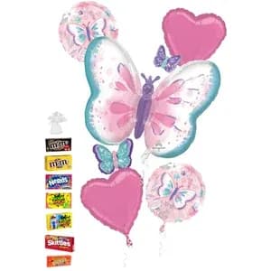 Flutter Butterfly Balloon & Candy Bundle – Colorado Springs Delivery Flower Bouquet