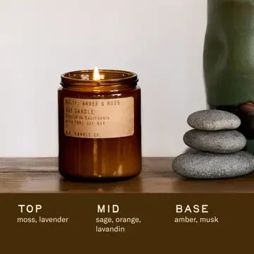 Amber & Moss - 7.2 oz Standard Soy Candle Flower Bouquet