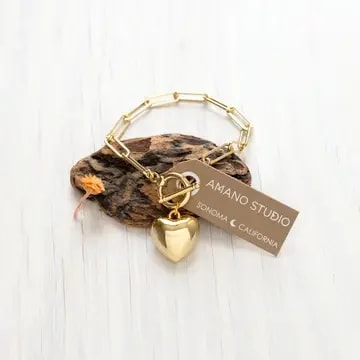 Puff Heart Chain Bracelet