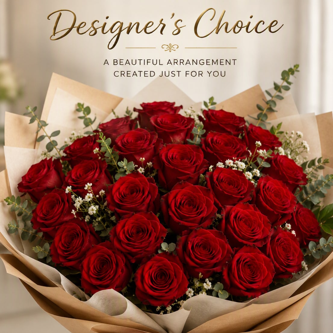 Designer's Choice Rose Vase Arrangement