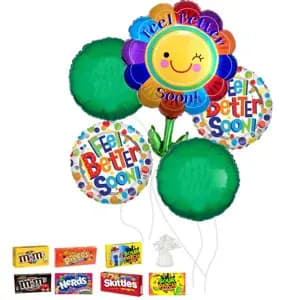 Feel Better Soon Flower Balloon Bouquets