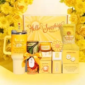 Hello Sunshine Gift Box Flower Bouquet