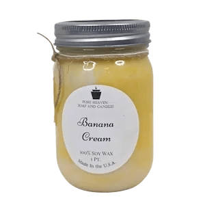 Banana Cream Soy Candle | Sweet Dessert Scented Mason Jar Candle