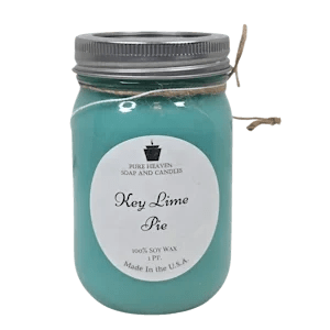 Key Lime Pie Soy Candle | Fresh Citrus Scented Mason Jar Candle Flower Bouquet
