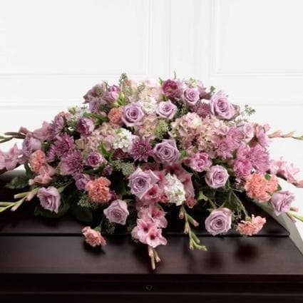 Pink and Mauve Casket Spray Flower Bouquet
