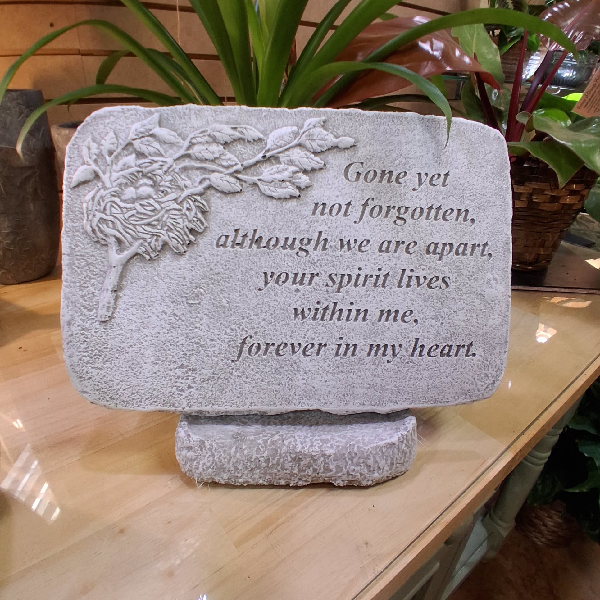 Gone Yet Not Forgotten Memory Stone Flower Bouquet