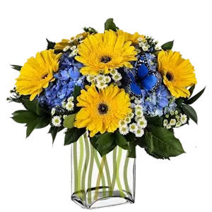 Ocean Breeze W/ Butterfly Flower Bouquet