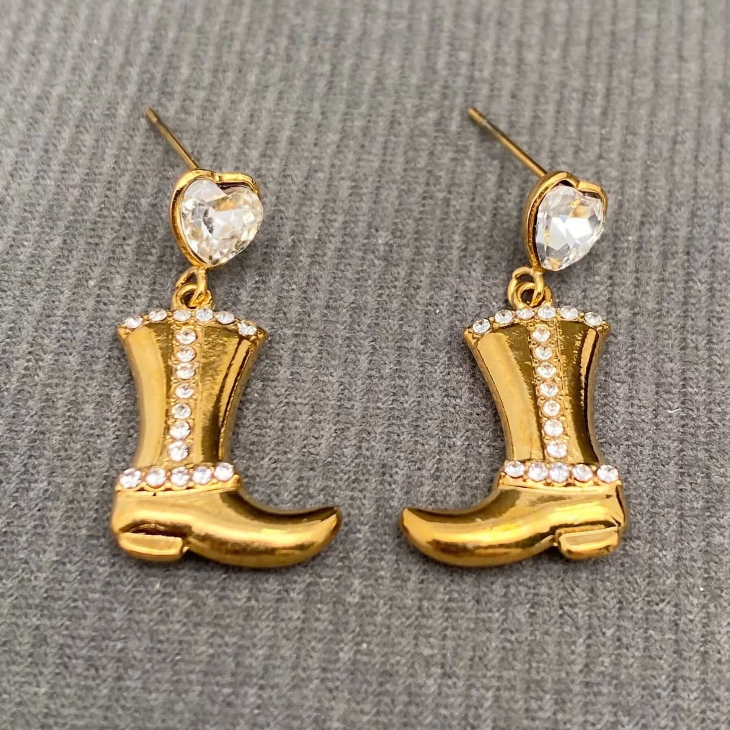 Western Boot Earrings Flower Bouquet