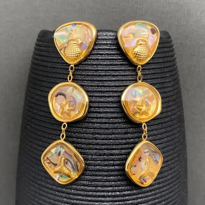 Abalone Shell Style Earrings Flower Bouquet