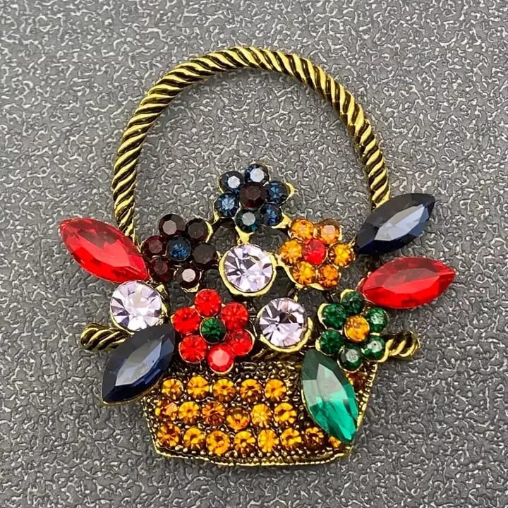 Flower Basket Brooch Flower Bouquet