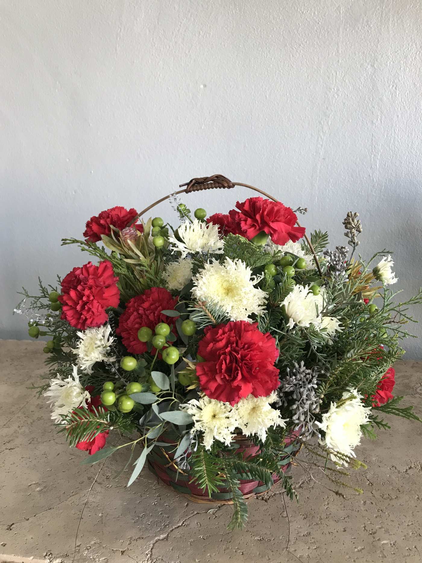 Holiday Basket Flower Bouquet