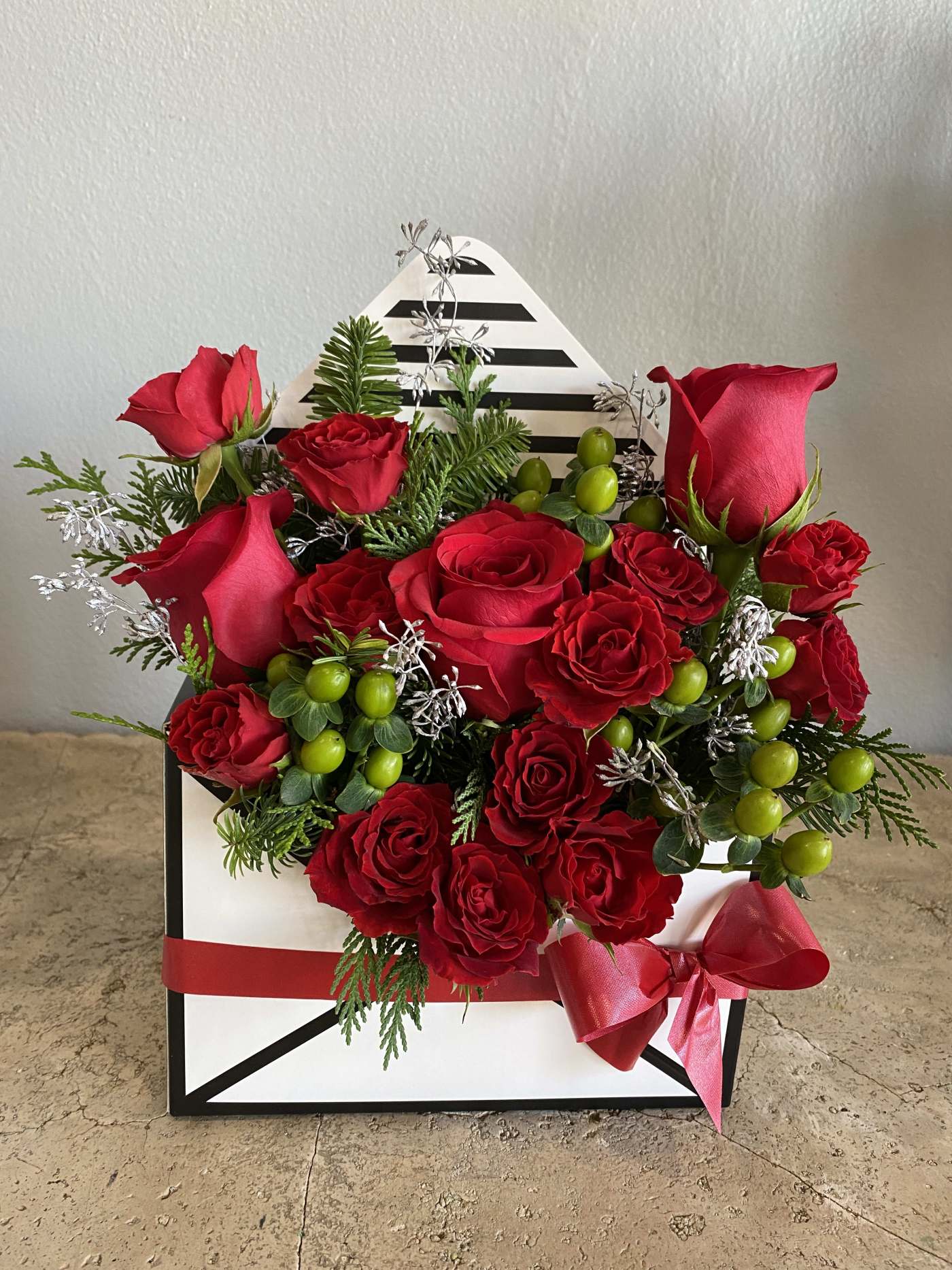 Merry Christmas Box Flower Bouquet