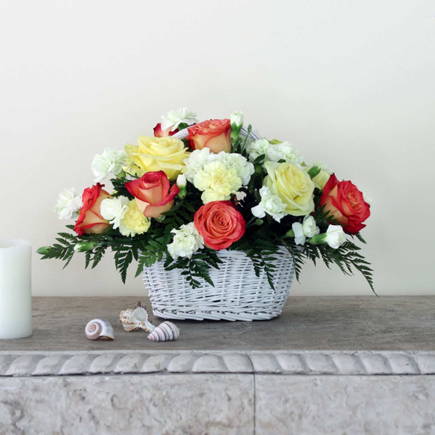 Basket of Sunshine Flower Bouquet