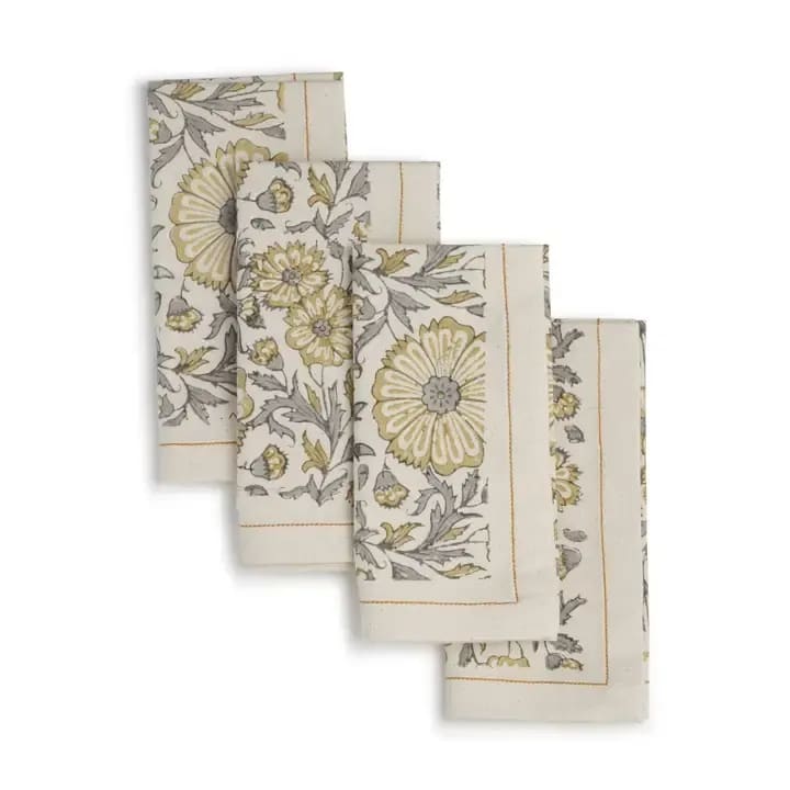 Zinnia Hand Block Printed