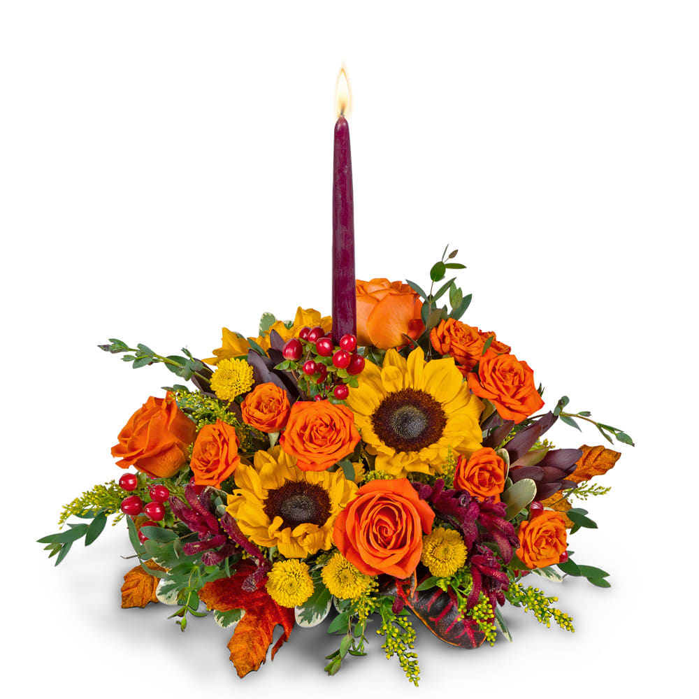 Sunny Goldenrod Centerpiece Flower Bouquet