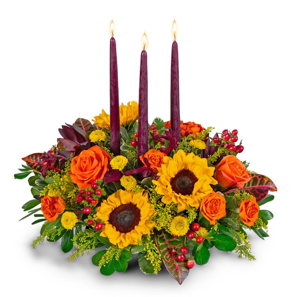 Goldenrod Glow Centerpiece Flower Bouquet