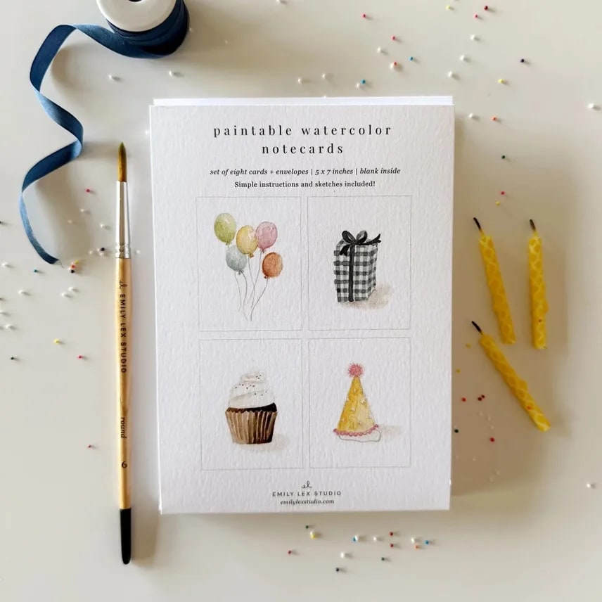 Paintable Watercolor Notecards Celebrate